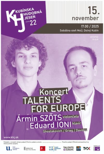 Plagát koncertu Talents for Europe
