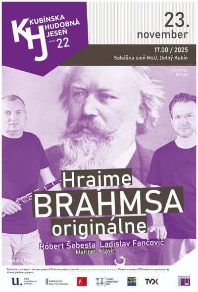 Plagát koncertu Hrajme Brahmsa originálne