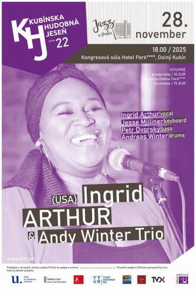 Plagát koncertu Ingrid Arthur & Andy Winter Trio
