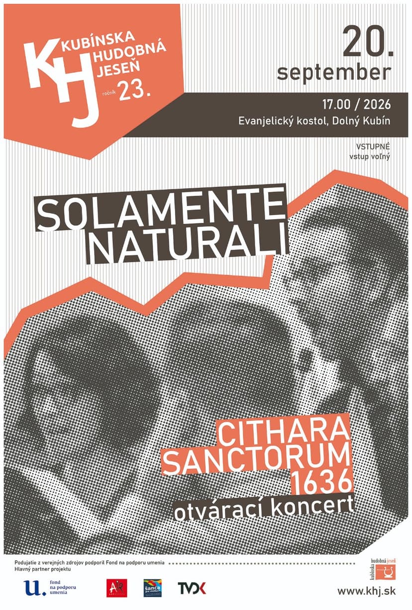Plagát koncertu Solamente naturali